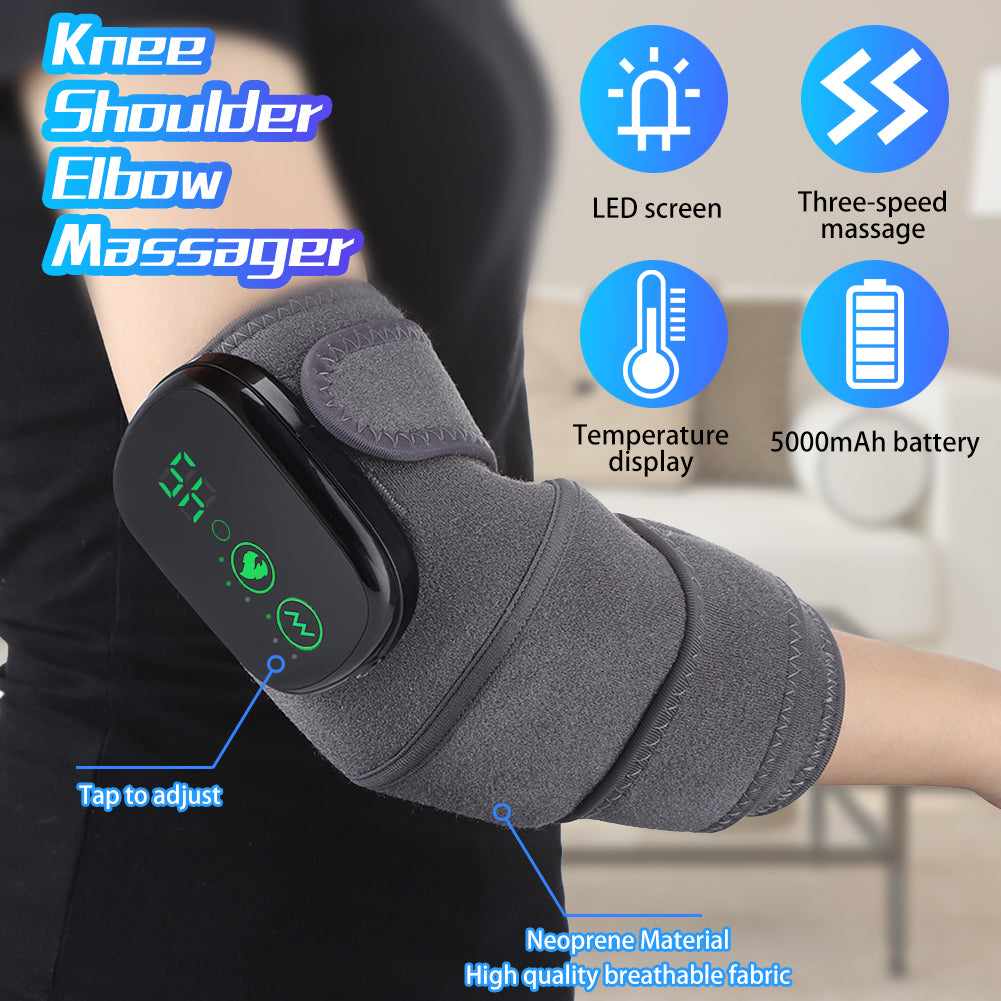 Electric Heated Shoulder Brace Wrap Elbow Vibration Massager