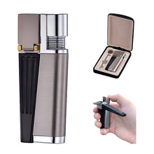 Portable Hitter Lighter, Lighter Pipe Combo, Multipurpose 2 in 1 Metal Pipe Lighter, Foldable Lighter Open Flame for Camping BBQ Kitchen, Great Gift for Men