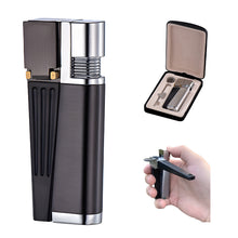 Portable Hitter Lighter, Lighter Pipe Combo, Multipurpose 2 in 1 Metal Pipe Lighter, Foldable Lighter Open Flame for Camping BBQ Kitchen, Great Gift for Men