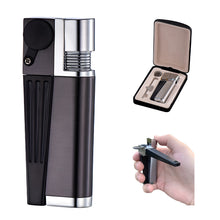 Portable Hitter Lighter, Lighter Pipe Combo, Multipurpose 2 in 1 Metal Pipe Lighter, Foldable Lighter Open Flame for Camping BBQ Kitchen, Great Gift for Men