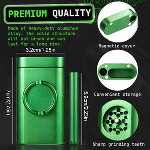 Aluminum Storage Case Mini Grinder All-in-one, Portable Storage Box Grinder for Travel