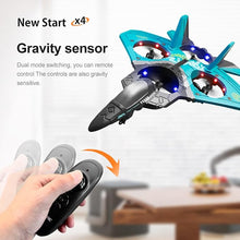 V17 Jet Fighter Stunt RC Plane 2024 New 2.4GHz Remote Control Airplane with 2 Batteries, 360° Drop-Resistant Stunt Spin Remote & Light RC Airplane Gifts for Kids Boys