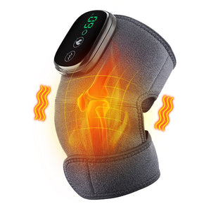 Heated Knee Massager, 3 in 1 Knee Massager with Heat and Vibration, Portable Cordless Electric Massage Knee Heating Pads Elbow Shoulder Brace Wrap, 3 Vibration Heating Modes and LED Display